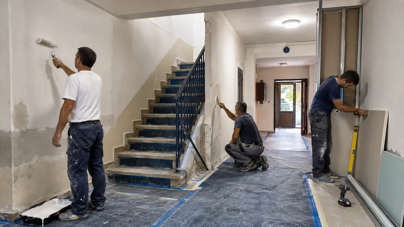 Lucrări pentru asociații de proprietari într-o scară de bloc din București și Ilfov